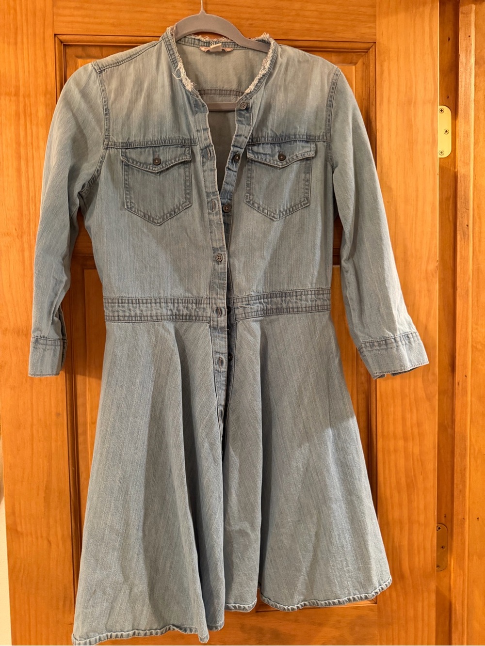 Women’s  Light Blue Denim Button-Front Dress